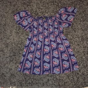 Navy blue Short sleeve Top